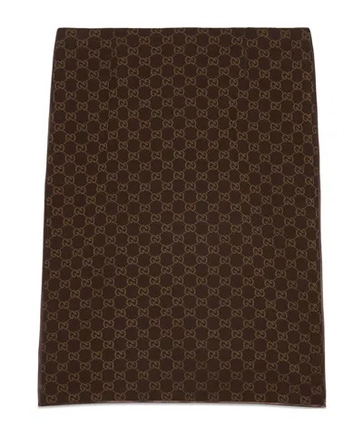Gucci Interlocking G-pattern Pencil Skirt In Black