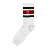 Gucci Interlocking G Pattern Socks With Contrasting Stripes In White