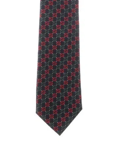 Pre-owned Gucci Interlocking G Pattern Tie In Blue