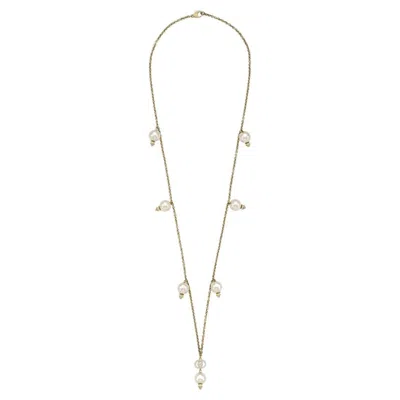 Pre-owned Gucci Interlocking G Pearls Pendant Necklace In Multi