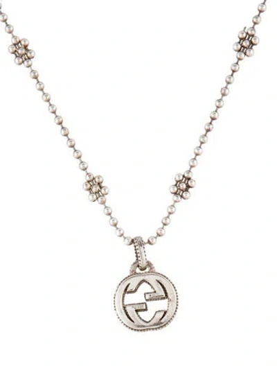 Pre-owned Gucci Interlocking G Pendant Necklace, 16.5" In Multi