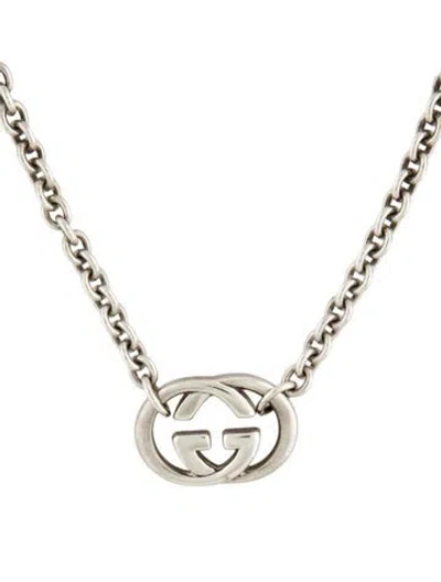 Pre-owned Gucci Interlocking G Pendant Necklace, 17.5" In Multi