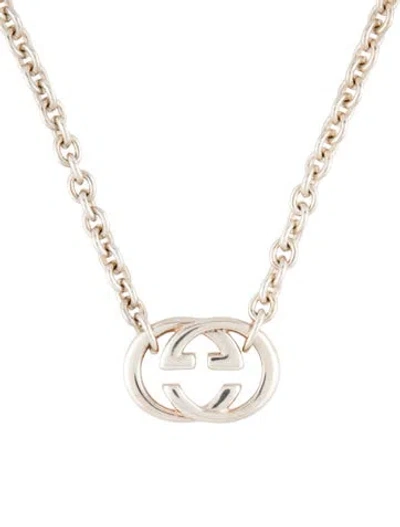 Pre-owned Gucci Interlocking G Pendant Necklace, 17.5" In Multi