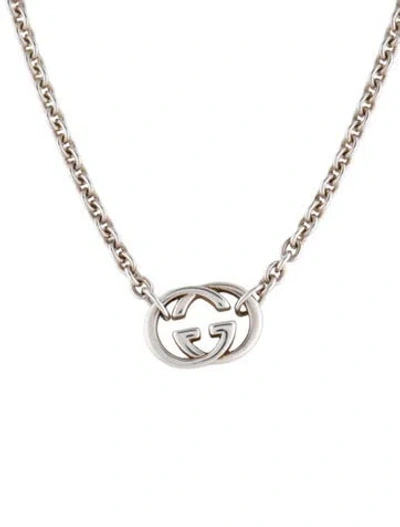 Pre-owned Gucci Interlocking G Pendant Necklace, 17.5" In Multi