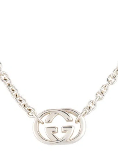 Pre-owned Gucci Interlocking G Pendant Necklace, 17.5" In Multi