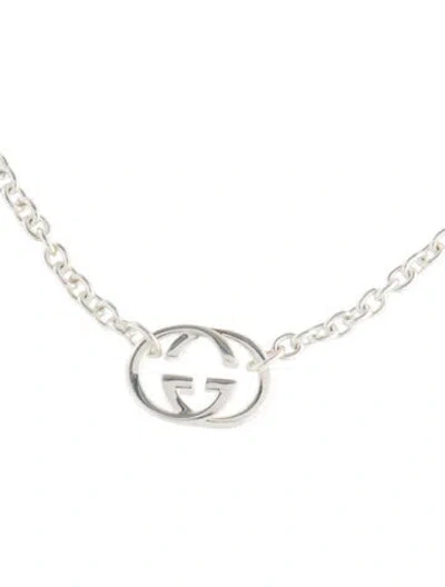 Pre-owned Gucci Interlocking G Pendant Necklace, 18" In Multi