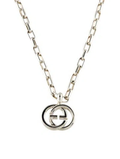 Pre-owned Gucci Interlocking G Pendant Necklace, 18.5" In Multi