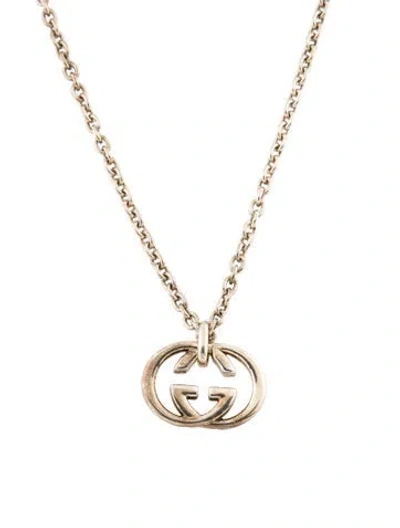 Pre-owned Gucci Interlocking G Pendant Necklace, 19" In Multi