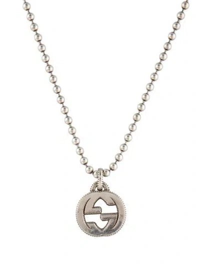 Pre-owned Gucci Interlocking G Pendant Necklace, 19.5" In Multi