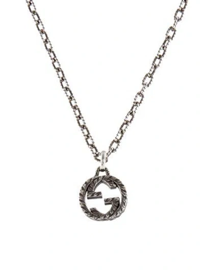 Pre-owned Gucci Interlocking G Pendant Necklace, 21" In Multi