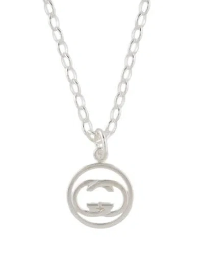Pre-owned Gucci Interlocking G Pendant Necklace, 21" In Multicolor