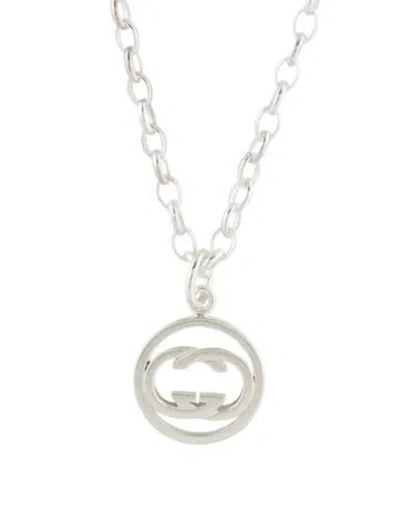 Pre-owned Gucci Interlocking G Pendant Necklace, 21" In Multicolor