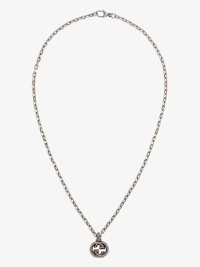 Gucci Interlocking G Pendant Necklace In Silver
