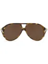 Gucci Interlocking G Pilot-frame Sunglasses In Braun