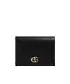 Gucci + Net Sustain Marmont Petite Textured-leather Wallet In Black