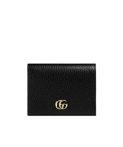 Gucci Interlocking G Plaque Card Case In Black