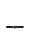 Gucci Interlocking G-plaque Leather Belt In Black