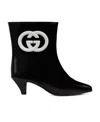 Gucci Interlocking G Pointed-toe Boots In Black