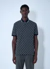 Gucci Gg Cotton Jacquard Polo Shirt In Navy