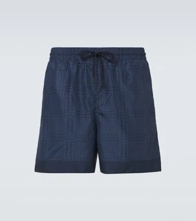 Gucci Short Length Swimsuit All Over Pattern In Blue