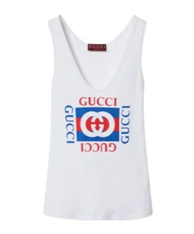 Gucci Interlocking G-print Cotton Top In White