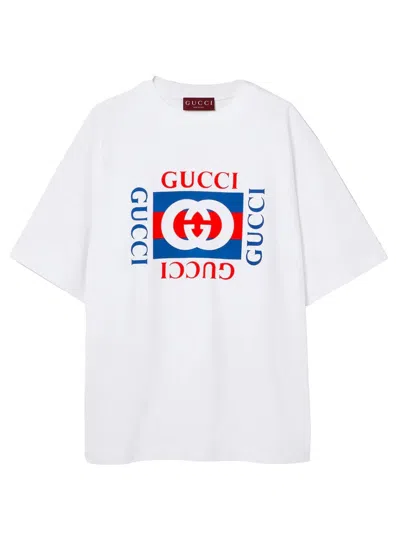 Gucci Interlocking G Print Crewneck Dropped-shoulder T-shirt In Transparent