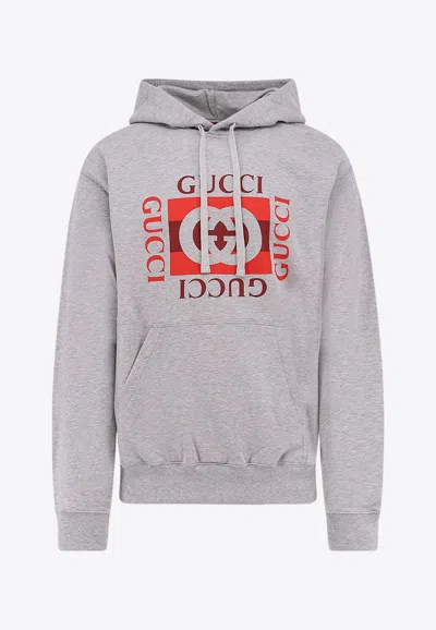 GUCCI INTERLOCKING G PRINT DRAWSTRING HOODIE