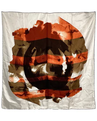 Gucci Interlocking G Printed Silk Scarf (authentic )