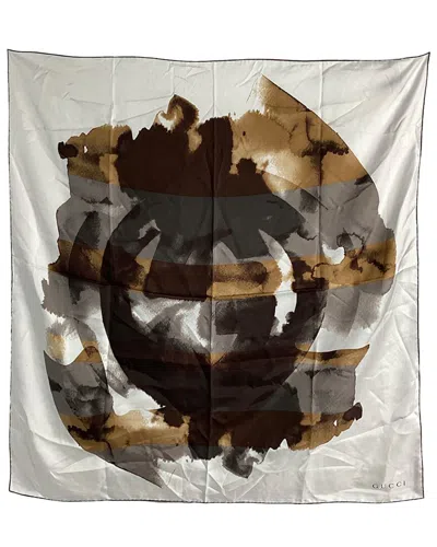 Gucci Interlocking G Printed Silk Scarf (authentic )