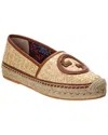 Gucci Adela Gg Raffia Espadrilles In Brown