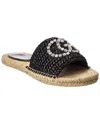 Gucci Interlocking G Raffia Espadrille In Black