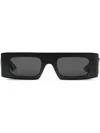 Gucci Interlocking G Rectangle-frame Sunglasses In Black