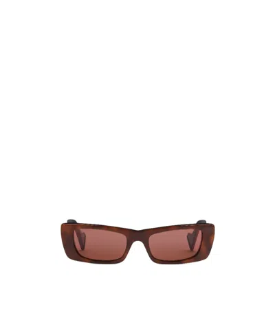 Gucci Interlocking G Rectangle-frame Sunglasses In Pink