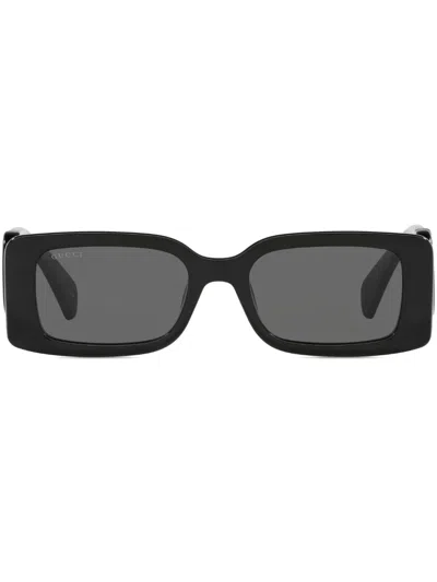 Gucci Eckige Sonnenbrille Mit Gg In Schwarz