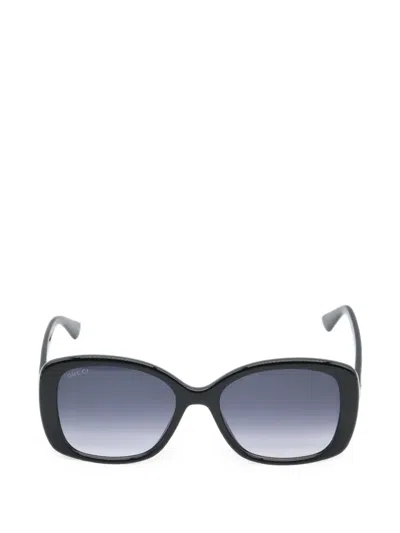 Pre-owned Gucci Interlocking G Rectangle-frame Sunglasses In Black