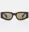 Gucci Interlocking G Rectangular Sunglasses In Multicoloured