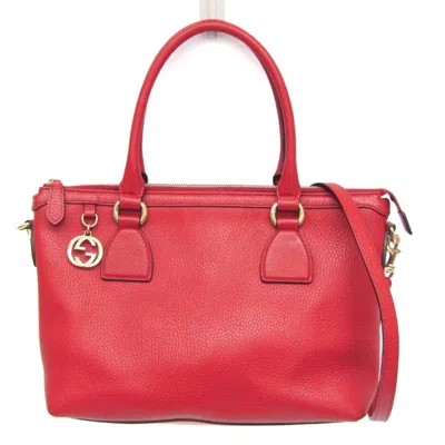 Pre-owned Gucci Interlocking G Red Leather Shoulder Bag ()