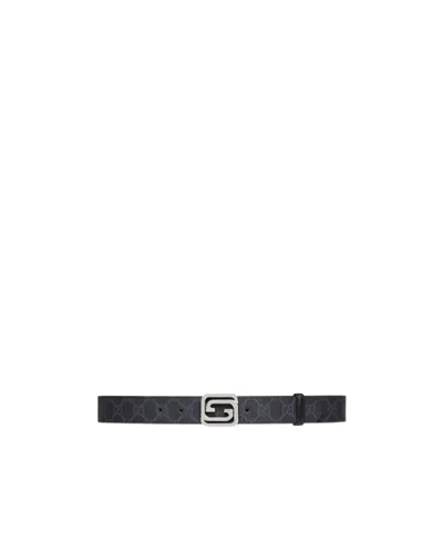 Gucci Interlocking G Reversible Belt In Black