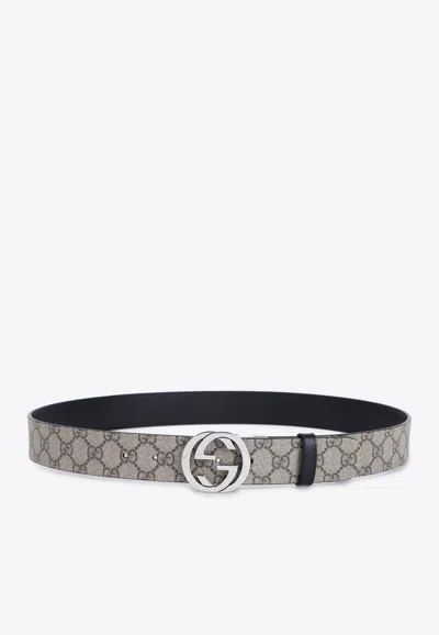 Gucci Interlocking G Reversible Belt In Sand