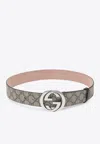 Gucci Interlocking G Reversible Canvas Belt In Brown