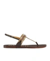 Gucci Gg Fabric Thong Sandals In Brown