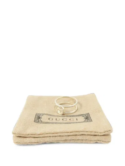 Pre-owned Gucci Interlocking G Ring In Silver