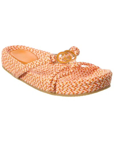 Gucci Interlocking G Rope Sandal In Orange