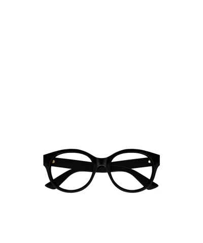 Gucci Interlocking G Round-frame Glasses In Black