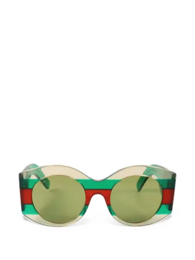 Pre-owned Gucci Interlocking G Round Sunglasses In Green