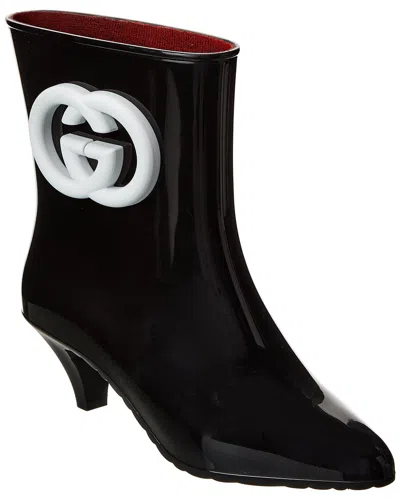 Gucci Interlocking G Rubber Boot In Black