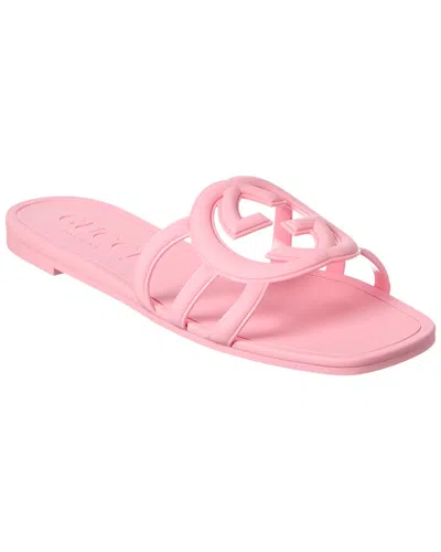 Gucci Interlocking G Rubber Sandal In Pink