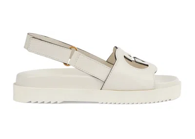 Pre-owned Gucci Interlocking G Sandal Gg (women's) Sneakers In White