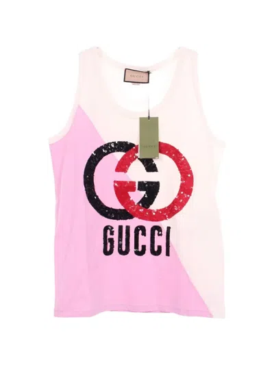 Pre-owned Gucci Interlocking G Sequin Tank Top In Neutrals