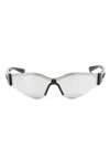 Gucci Interlocking G Shield-frame Sunglasses In Black